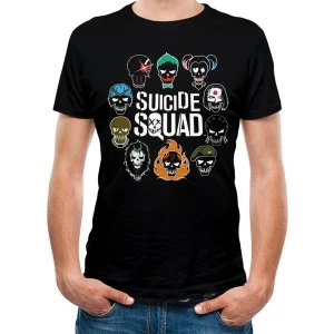 Image of Suicide Squad - Logo And Icons Mens Large T-Shirt - Black