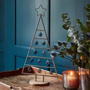 Pewter Christmas Tree with Star Iron H71Cm W35Cm D15Cm