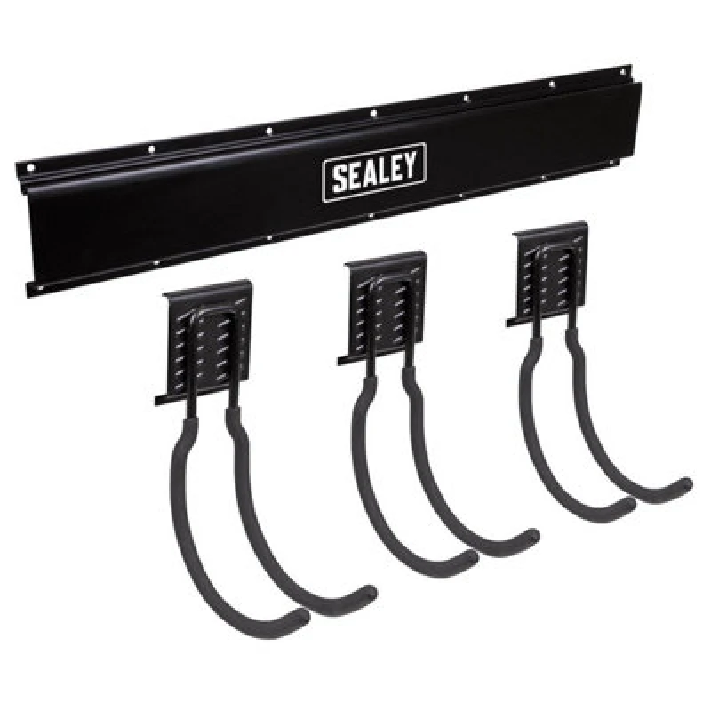 Image of Sealey Sealey - APHKIT8 Wall Mounting Storage Rail with 3 Large Hooks SEAL_APHKIT8