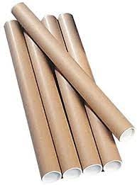 Image of Postal Tube Cardboard 76mm x 760mm with Plastic End Caps Pack of 12