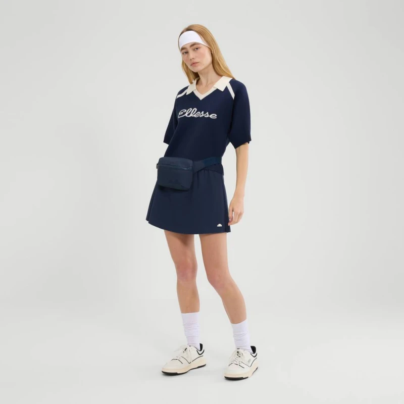 Image of Ellesse Womens Brunelli Knitted Polo in Navy Size: 10 Navy Female 10