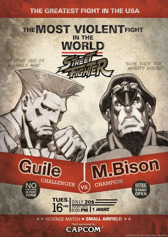 Image of Street Fighter Limited Edition A3 Art Print: Guile vs M.Bison Multi