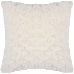 image of Fluff Ball Faux Fur Cushion Dreamy Cream, Dreamy Cream / 45 x 45cm / Polyester Filled