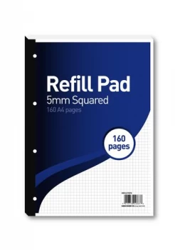 image of Hamelin 5mm Squared Refill Pad A4 80 Sheet Pack of 5 400127678