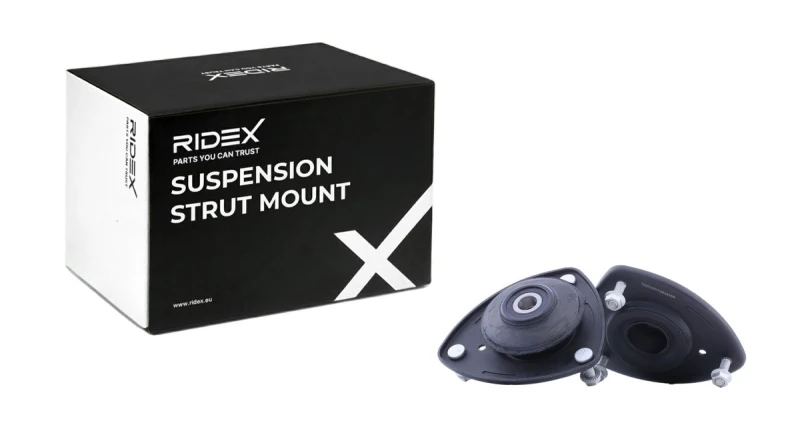 Image of RIDEX 1180S1051 Top strut mount Front Axle, with ball bearing Elastomer Suspension Strut Support Bearing (1180)