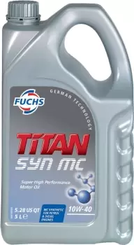 Image of FUCHS TITAN SYN MC 10W-40 ENGINE OIL LUBRICANT 5 LITRES ACEA A3/B4