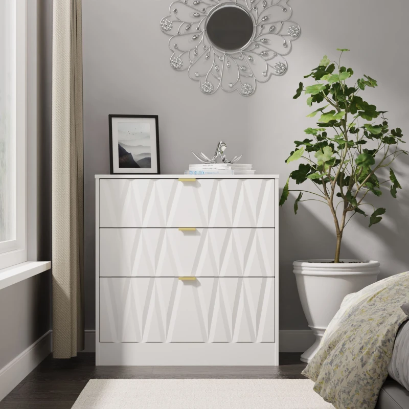 Image of Ready Assembled 2 U Washington 3 Drawer Deep Chest (Ready Assembled) in White Size: Medium White Unisex Medium