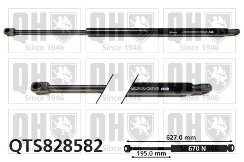 Image of QUINTON HAZELL Tailgate strut QUINTON HAZELL QTS828582