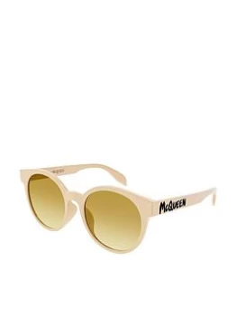 image of Alexander Mcqueen Sunglasses Round Sunglasses - White