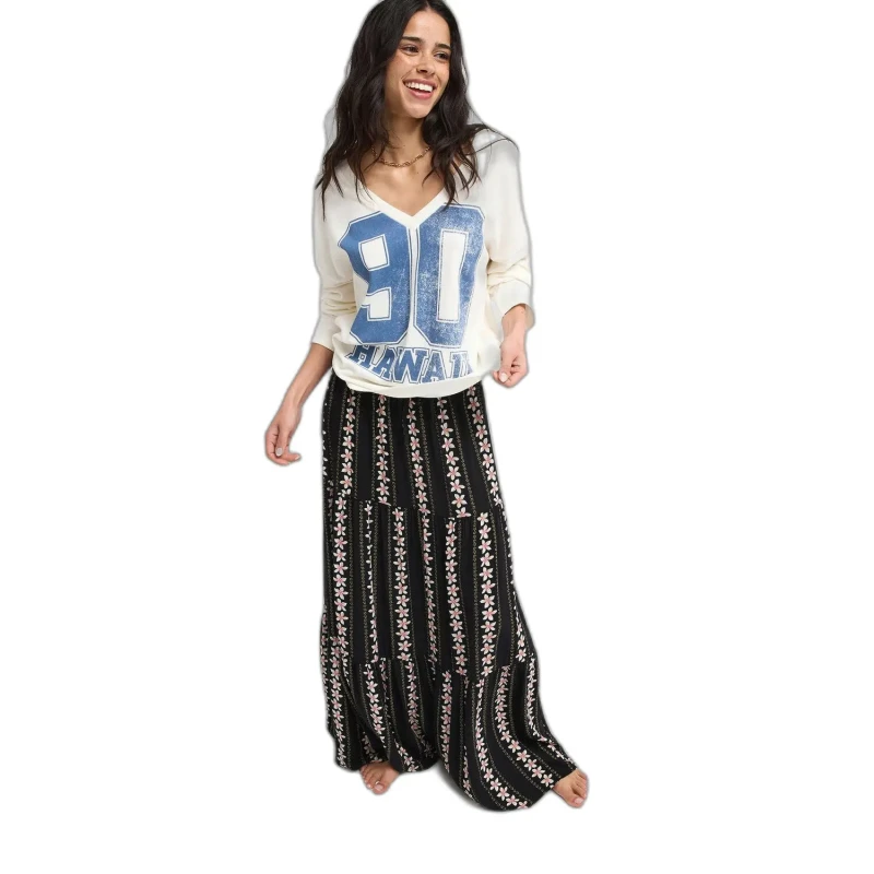 Image of Roxy Womens skirt Roxy Sweetwater Crepe Noir Female XS
