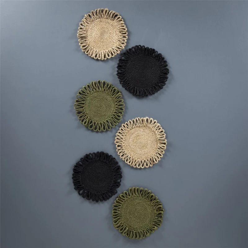Image of Esselle Home Premium Jute Star Placemats - Natural - Set of 2 - 36x36cm