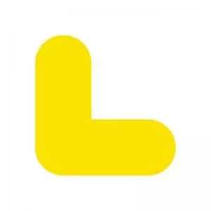 Image of Yellow Symbol &rdquo;L&rdquo; Floor Graphic adheres to most