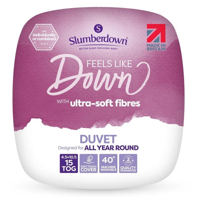 Image of (15 All Seasons, Double) Slumberdown Feels Like Down Duvet