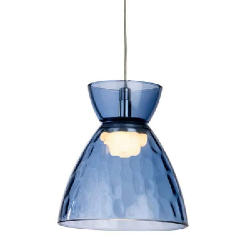 Image of Luminosa Lighting Luminosa Royale Dome Pendant Chrome With Blue Decorative Glass 3W LED 330Lm 3000K