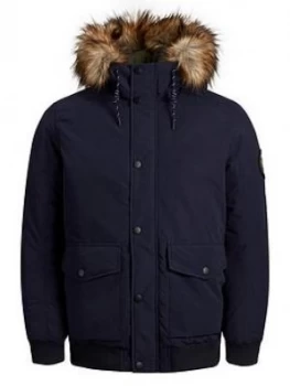 Image of Jack & Jones Jack & Jones Parka Jacket With Faux Fur Hood