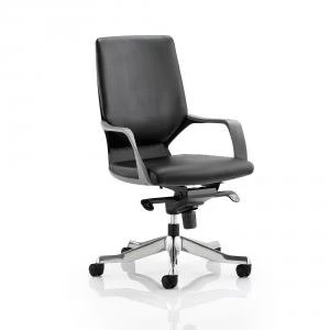 image of Adroit Xenon Executive With Arms Medium Back Black Shell Leather Black