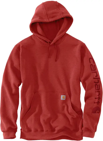 Image of Carhartt Midweight Sleeve Logo Hoodie, red, Size 2XL