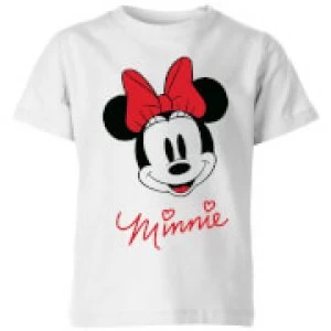 Image of Disney Minnie Face Kids T-Shirt - White - 11-12 Years