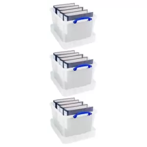 Image of Really Useful Box Nestable 40L Clear Pack of 3, Clear