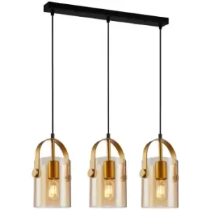 image of Italux Nanesma Modern 3 Light Bar Pendant Ceiling Light, E27