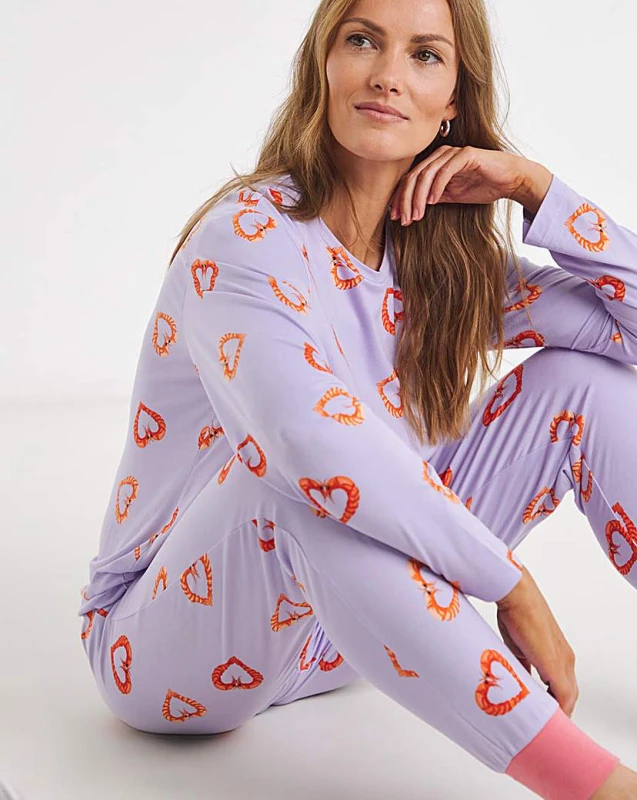 Image of Chelsea Peers Chelsea Peers Classic Long Sleeve Set Lilac - Chelsea Peers - Size: 10 Lilac Female 10 NH53701