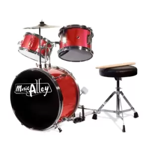 image of PDT Music Alley 3 Piece Jr Drum Kit Red