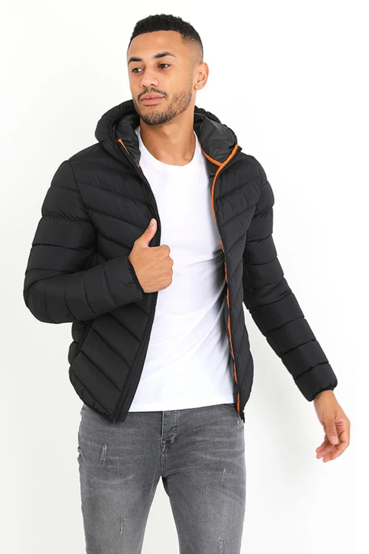 Image of Brave Soul Hooded Padded Jacket Black
