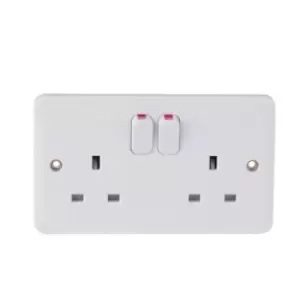 Image of Schneider Lisse 13a 2 Gang Single-pole Switched Socket - GGBL3020