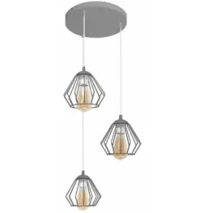 image of Helam Agat Cluster Pendant Ceiling Light Grey 38cm