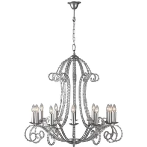 Image of Emerald Multi Arm Chandeliers Brushed Silver