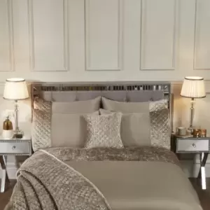 Image of Emma Barclay Glamour Quilted Sequin Crushed Velvet Duvet Cover Set, Mink, Single