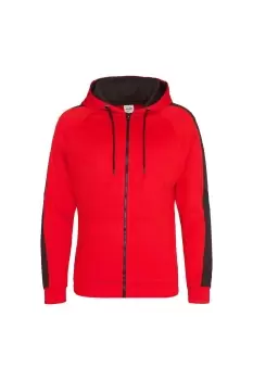 image of Just Hoods Contrast Sports Polyester Full Zip Hoodie