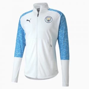 PUMA Man City Mens Stadium Jacket, White/Light Blue, size Small, Clothing