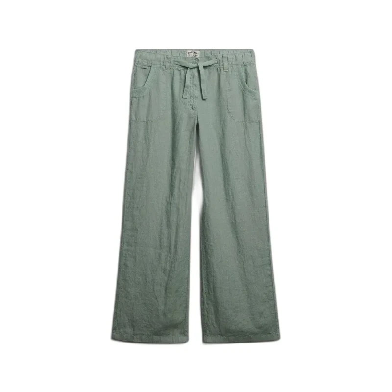 Image of Superdry Womens linen Trousers Superdry Vert Female L