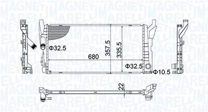 Image of MAGNETI MARELLI Engine radiator MAGNETI MARELLI 350213202900