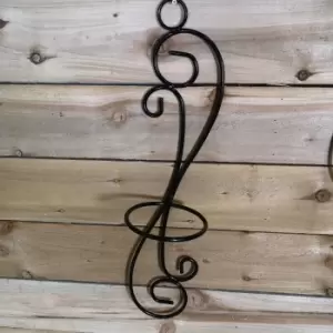 Image of Tom Chambers Handcrafted Verona Black Metal Garden Patio Herb Plant Flower Pot Wall Mount Holder
