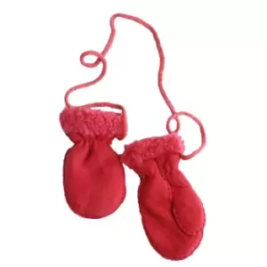 image of Eastern Counties Leather Baby Sheepskin Mittens With Thumbs (One size) (Pink)