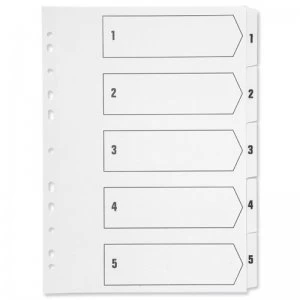 Image of Q-Connect A4 Multi-Punched 1-5 Polypropylene - White