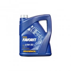 Image of Mannol FAVORIT 15w50 Semi-Synthetic Engine Oil 5L API SL/CF-4 ACEA A3/B3/E2