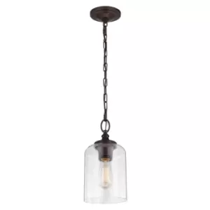 Image of 1 Bulb Ceiling Pendant Light Fitting Oil Rubbed Bronze LED E27 60W Bulb