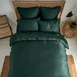 Image of Ted Baker 250 Thread Count Plain Dye Double Duvet Cover, Forest