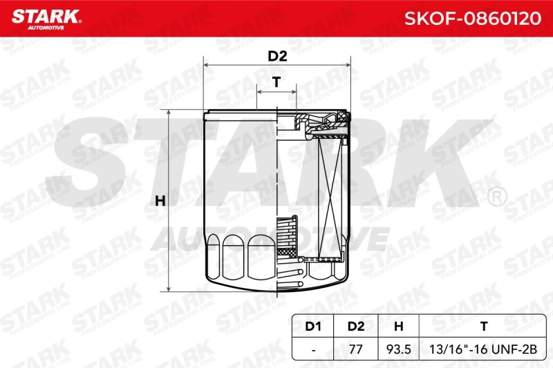 Image of STARK SKOF-0860120 Oil filter Spin-on Filter, with one anti-return valve Oil Filter (7)