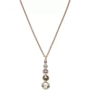 image of Ladies Karen Millen PVD rose plating Crystal Drop Necklace