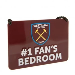 Image of West Ham United FC Bedroom Sign No1 Fan