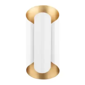 Image of Hudson Valley Lighting Banks Wall Sconce Gold Leaf And White