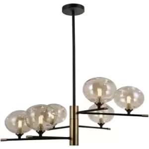 image of Italux Mesta Classic 6 Light Pendant Ceiling Light, G9