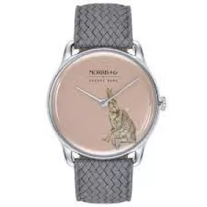 Image of August Berg x Morris & Co Primrose Silver Forest Hare Grey Perlon 30Mm Watch M1FH0830E18VCG9C