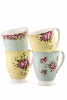 image of Aynsley Archive Rose 4 Mugs Set