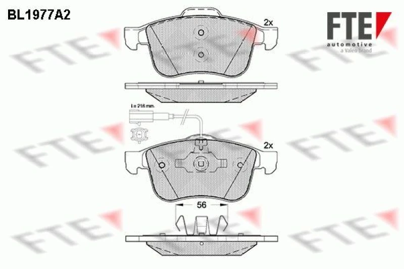 Image of Brake pad set FTE 9010567