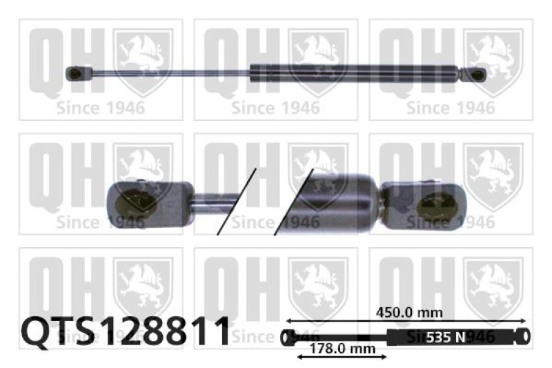 Image of QUINTON HAZELL Tailgate strut QUINTON HAZELL QTS128811